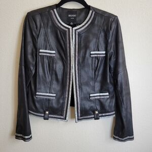Insight New York Black Jacket with Silver Trim & Hook &Eye Closure Ladies Size 6